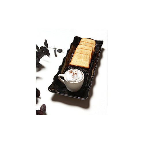 G. E. T. Melamine Display Trays Scallop Edged, Bake & Brew Series, 13.5" x 5.25", White