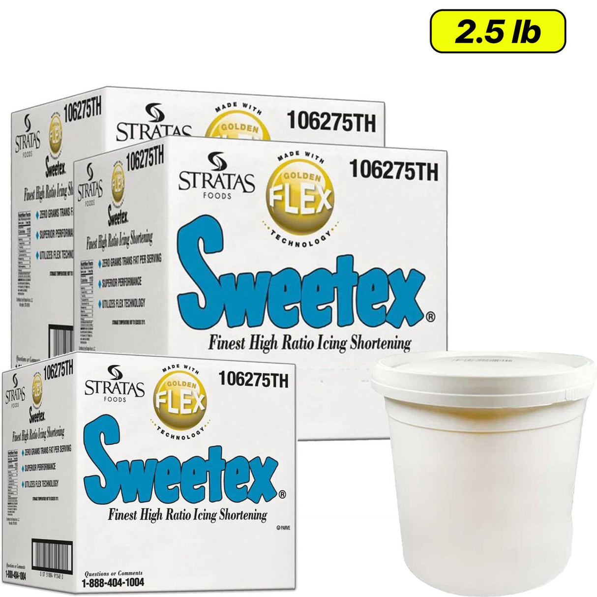 Golden Flex High Ratio Shortening by Sweetex – 2.5 lb Trans Fat-Free