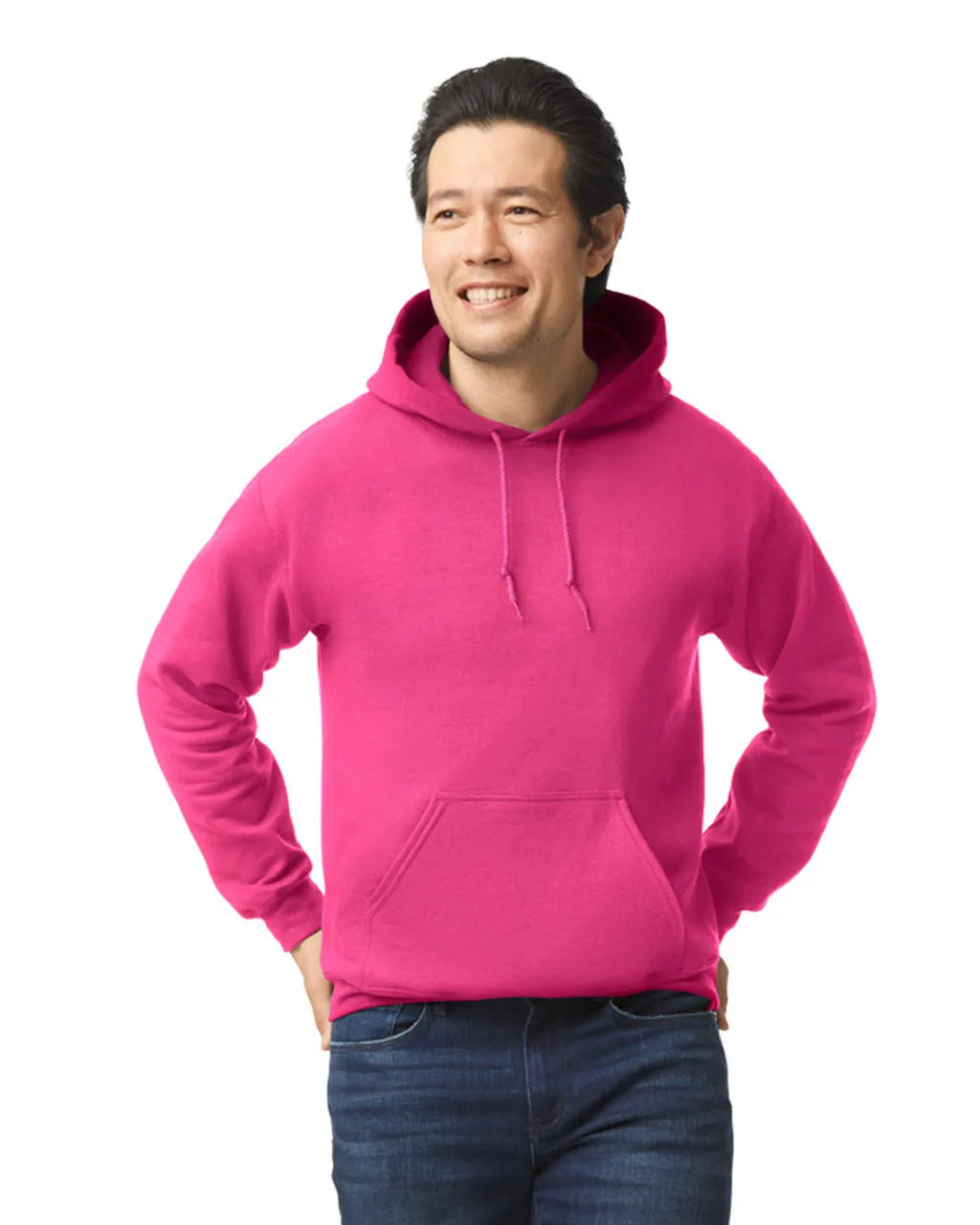 Gildan 18500 Pullover Hoodie Fabric - Heliconia, Classic Fit, Double-Lined Hood, Pouch Pocket (1 Unit)