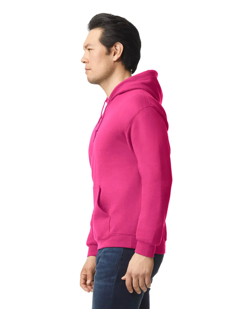 Gildan 18500 Pullover Hoodie Fabric - Heliconia, Classic Fit, Double-Lined Hood, Pouch Pocket (1 Unit)