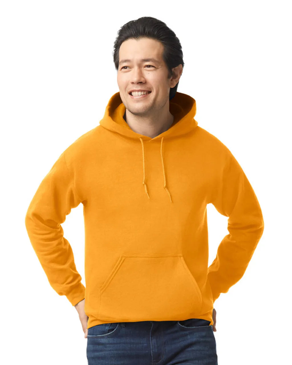 Gildan 18500 Pullover Hoodie - Heavy Blend Cotton Polyester Fabric - Gold, Classic Fit, Double-Lined Hood (1 Unit)