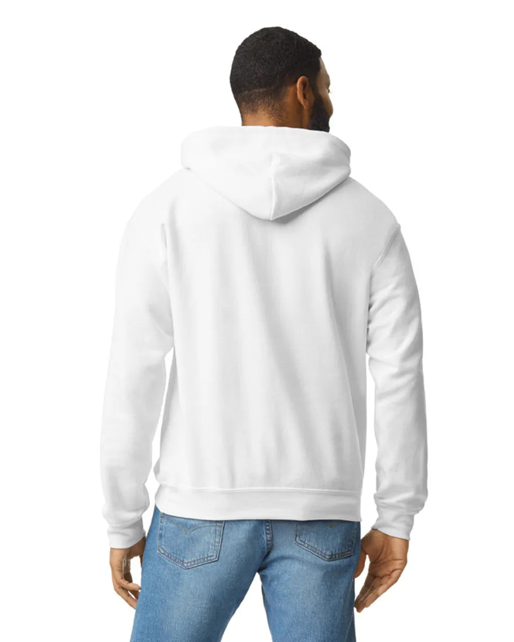 Gildan 18500 Pullover Hoodie Cotton Blend Fabric - White, Classic Fit, Double-Lined Hood (1 Hoodie)