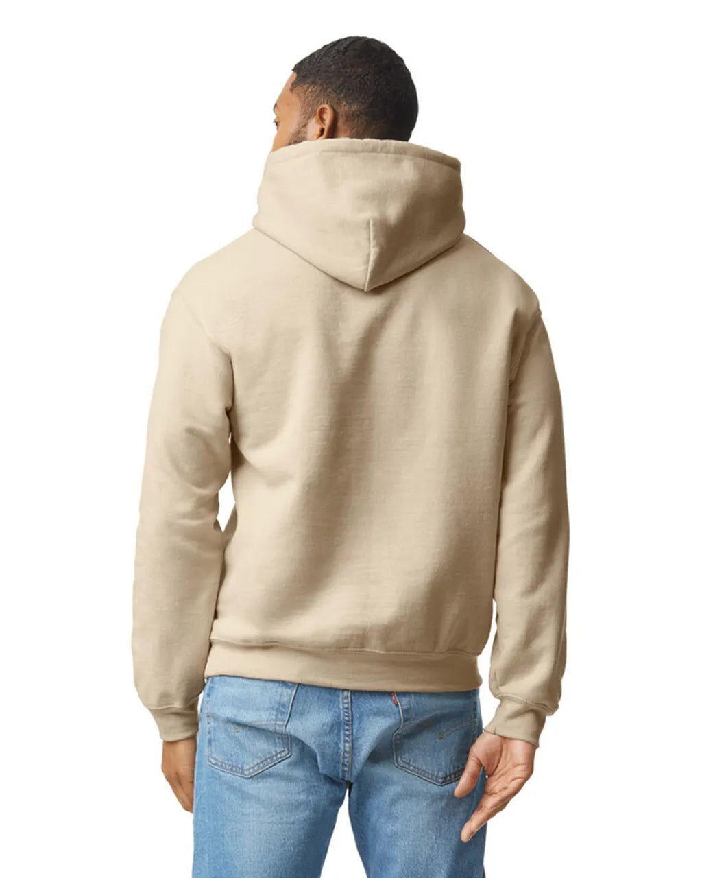 Gildan 18500 Pullover Hoodie Cotton Blend Fabric - Sand, Classic Fit, Double-Lined Hood (1 Piece)