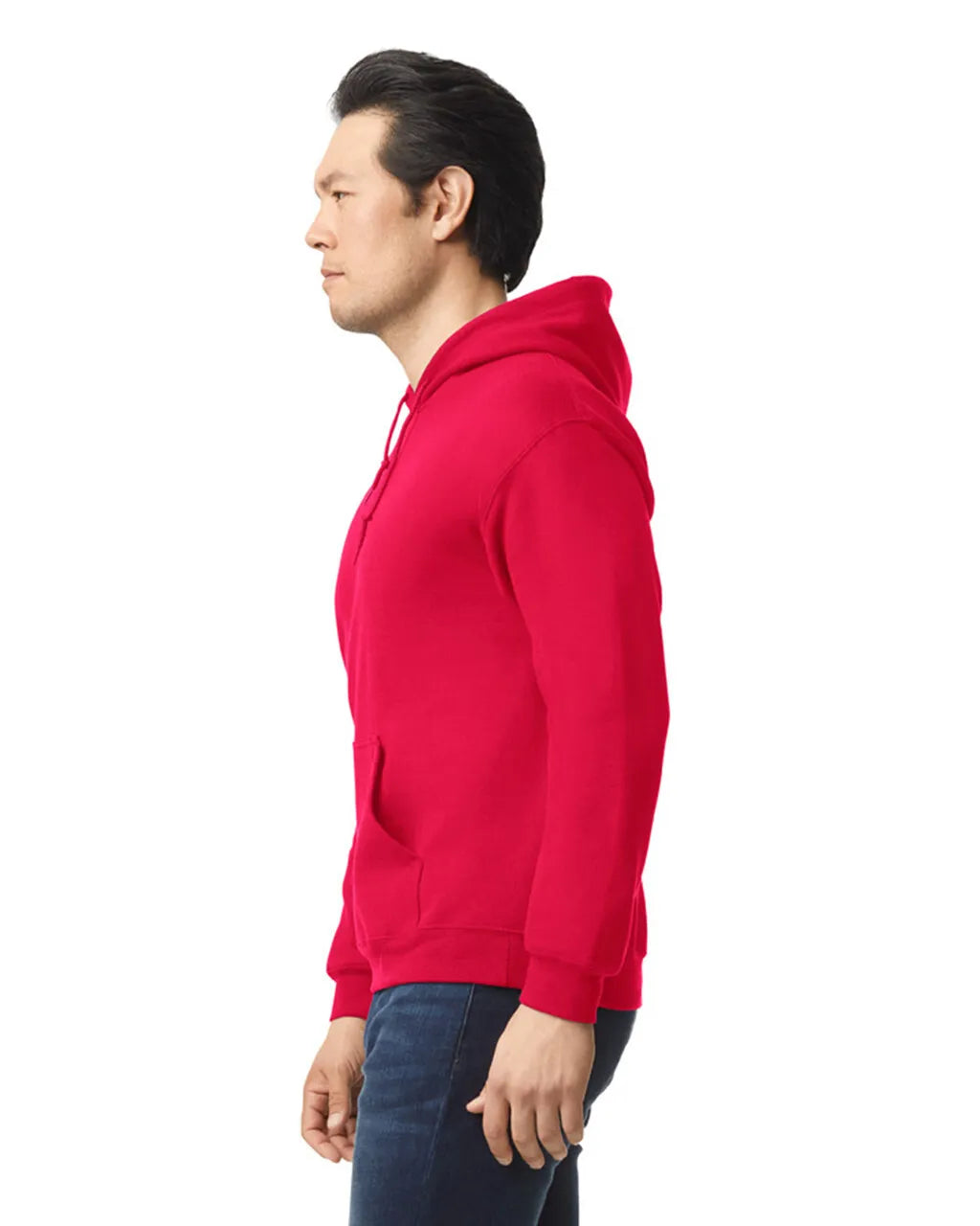 Gildan 18500 Pullover Hoodie - Red Cotton Blend Fabric - Red, Classic Fit, Double-Lined Hood (1 Piece)