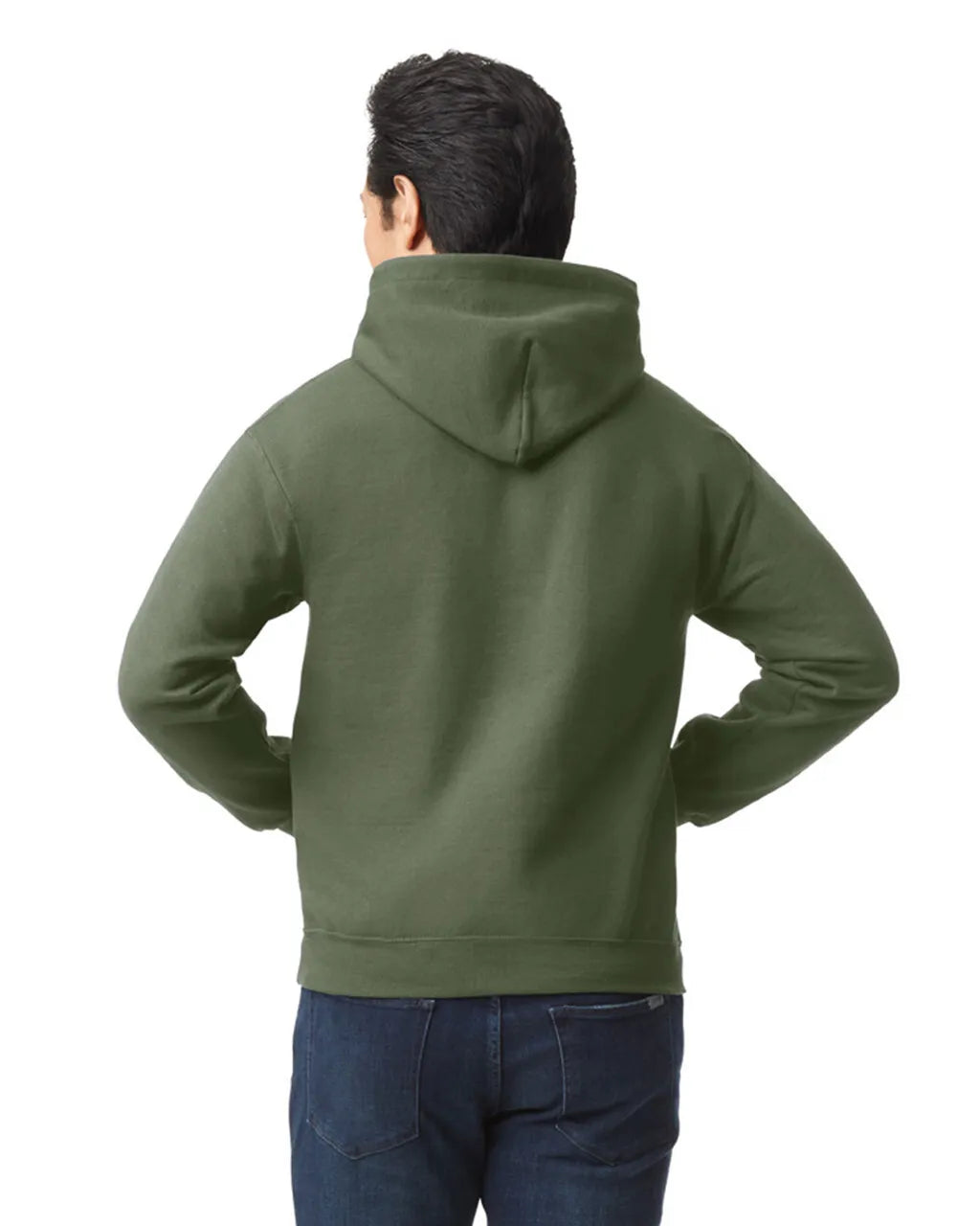 Gildan 18500 Heavy Blend Pullover Hoodie - Military Green, Classic Fit, Double-Lined Hood (1 Piece)