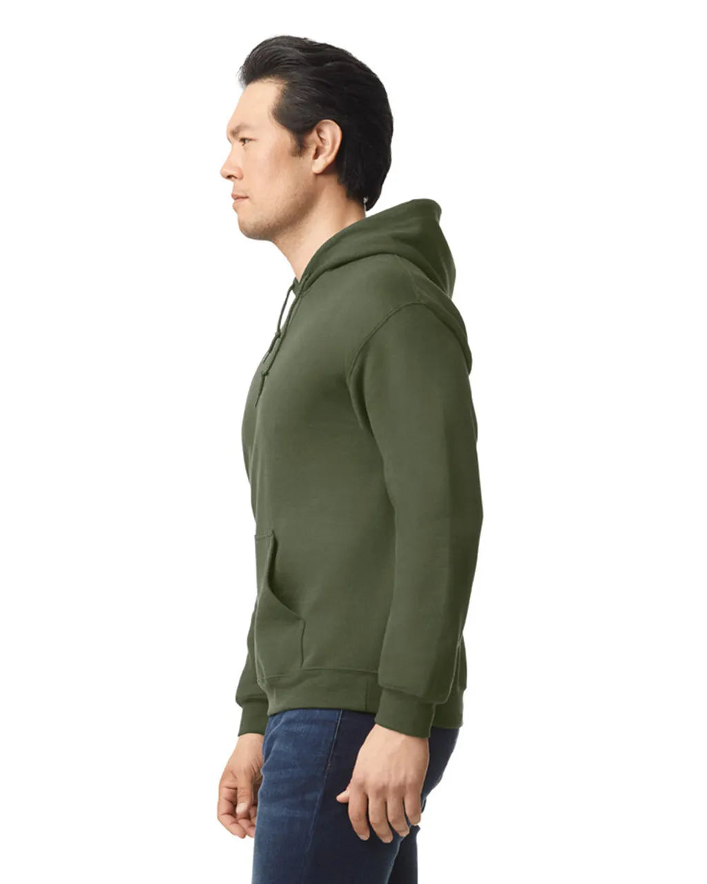 Gildan 18500 Heavy Blend Pullover Hoodie - Military Green, Classic Fit, Double-Lined Hood (1 Piece)