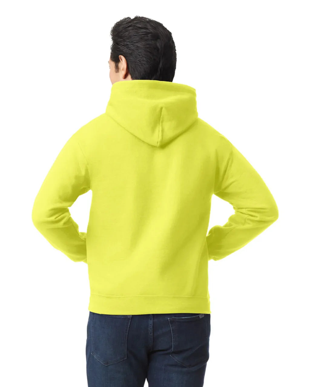 Gildan 18500 Pullover Hoodie Cotton Blend Fabric - Safety Green, Classic Fit, Double-Lined Hood, Pouch Pocket (1 Piece)