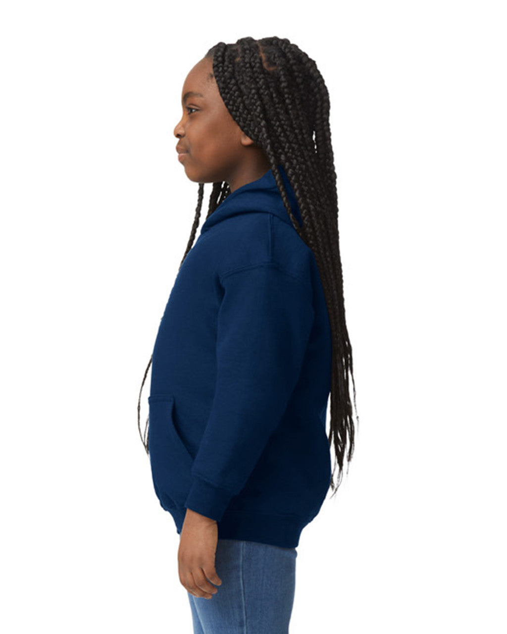 Gildan 18500B Youth Pullover Hoodie - Navy Fleece Fabric - Navy, Classic Fit, Seamless Body (1 Piece)