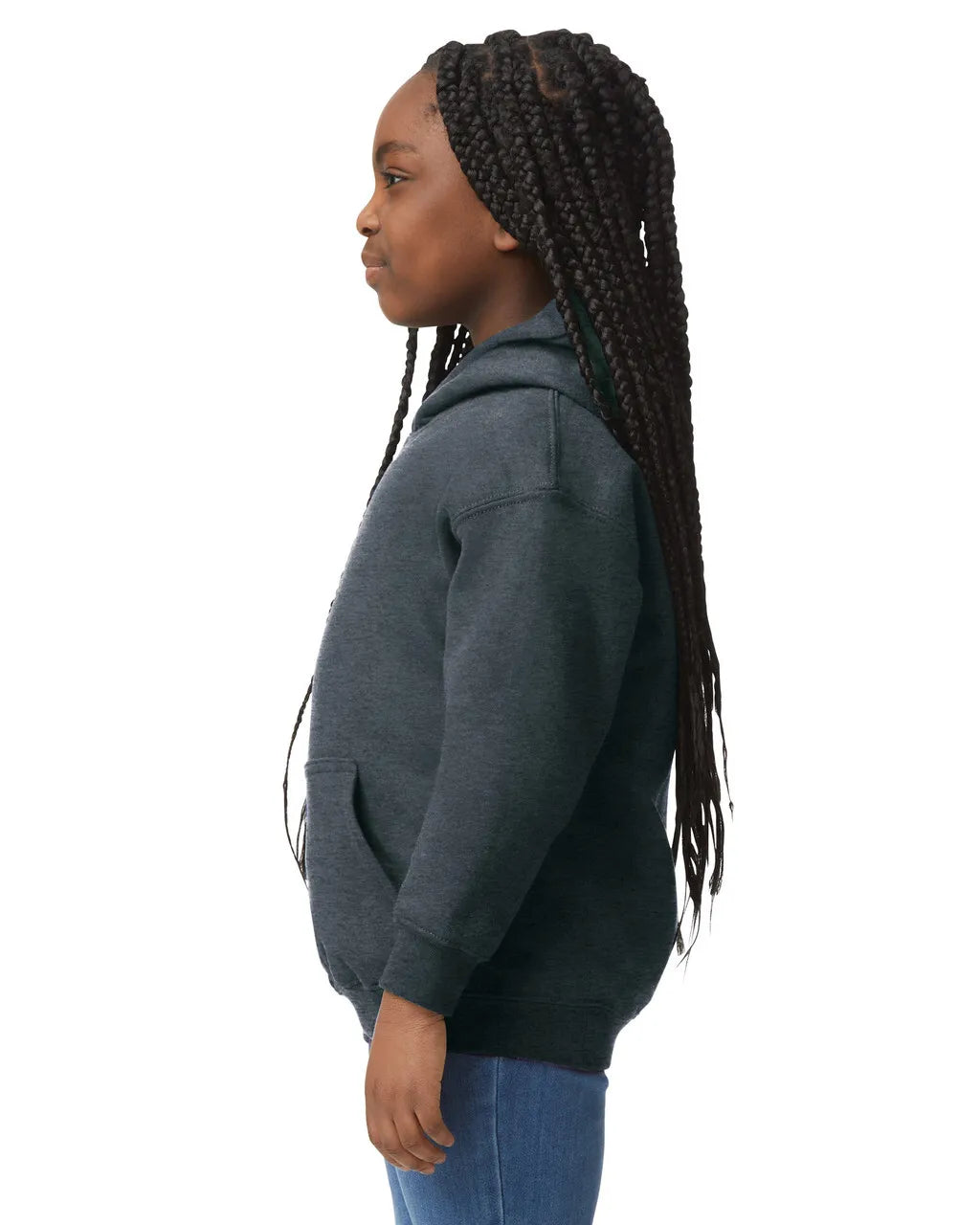 Gildan 18500B Youth Pullover Hoodie - Dark Heather, Fleece Fabric (XS-XL)