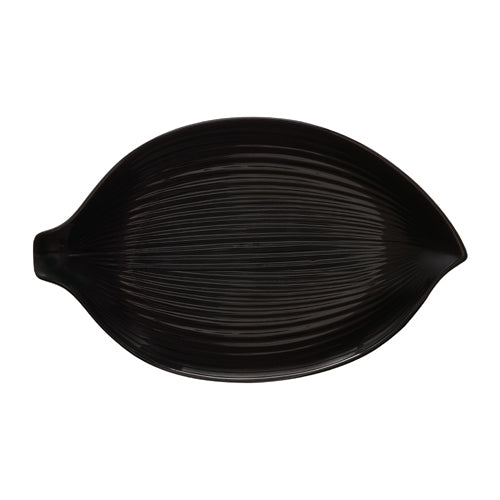 G. E. T. Melamine Leaf Plate, 10.5," Black Elegance Series - Case of 24
