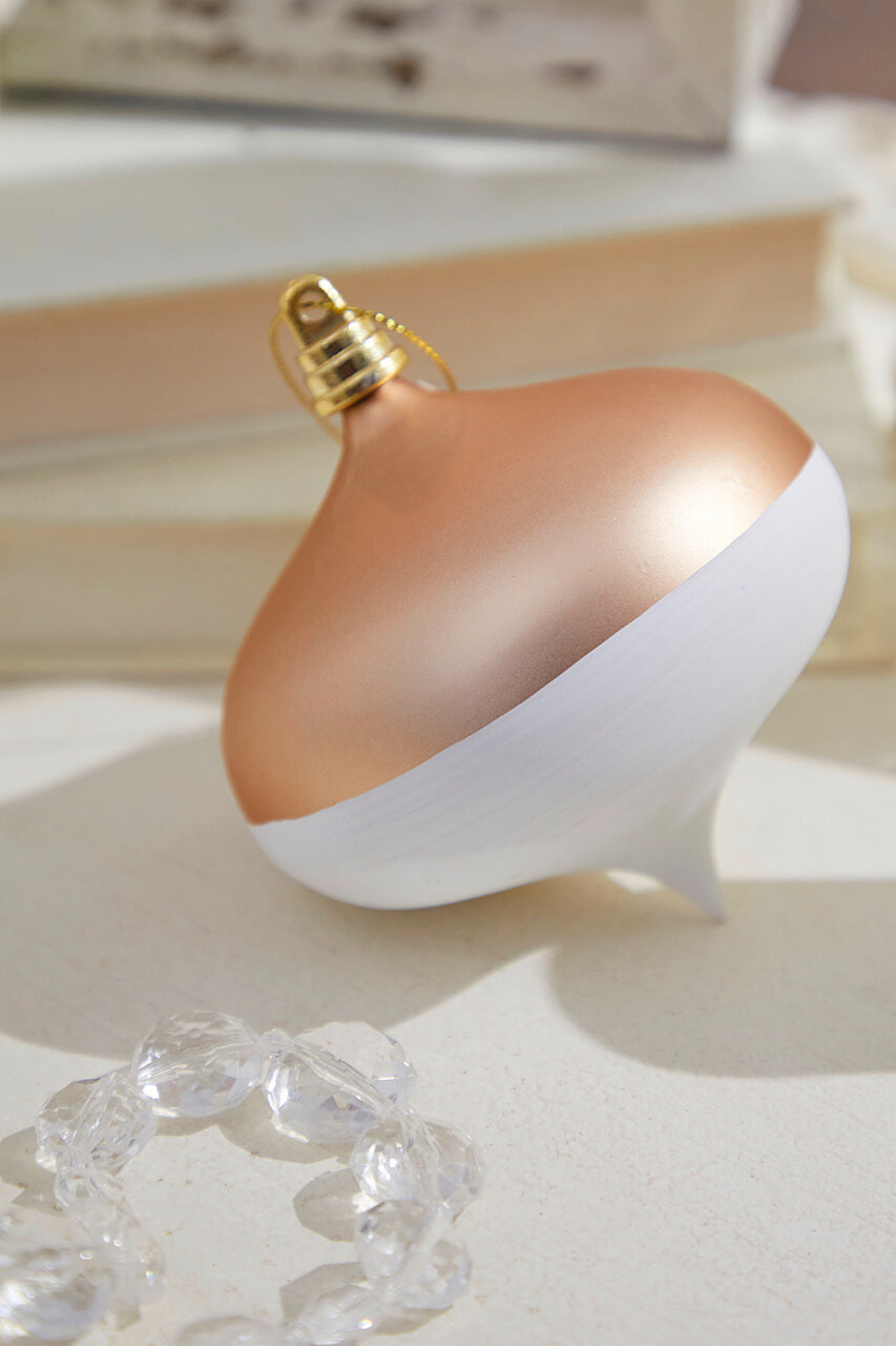 5" Gold White Onion Ornament