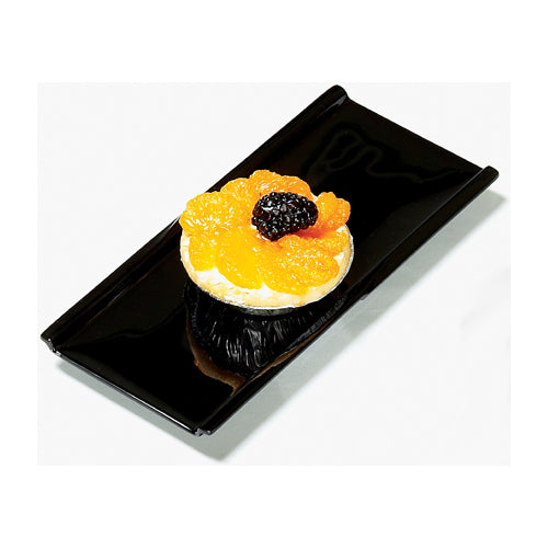 G. E. T. Melamine Plate Black Elegance Series, 9.25" x 4.25" - Case of 24