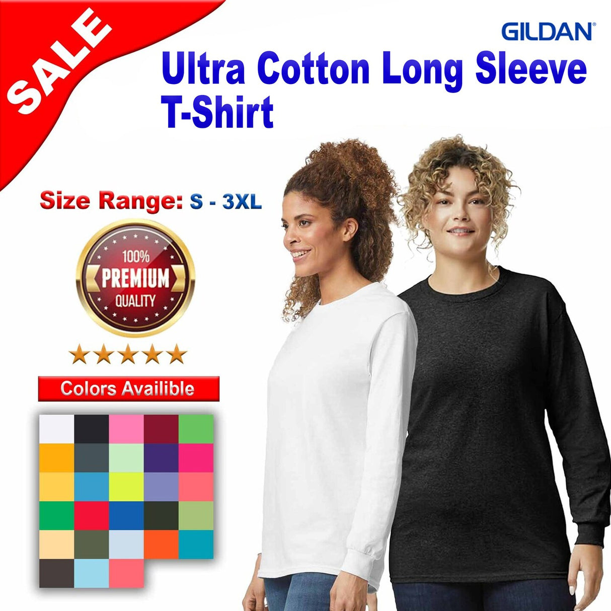 Gildan® Ultra Cotton Crewneck Long Sleeve T-Shirt