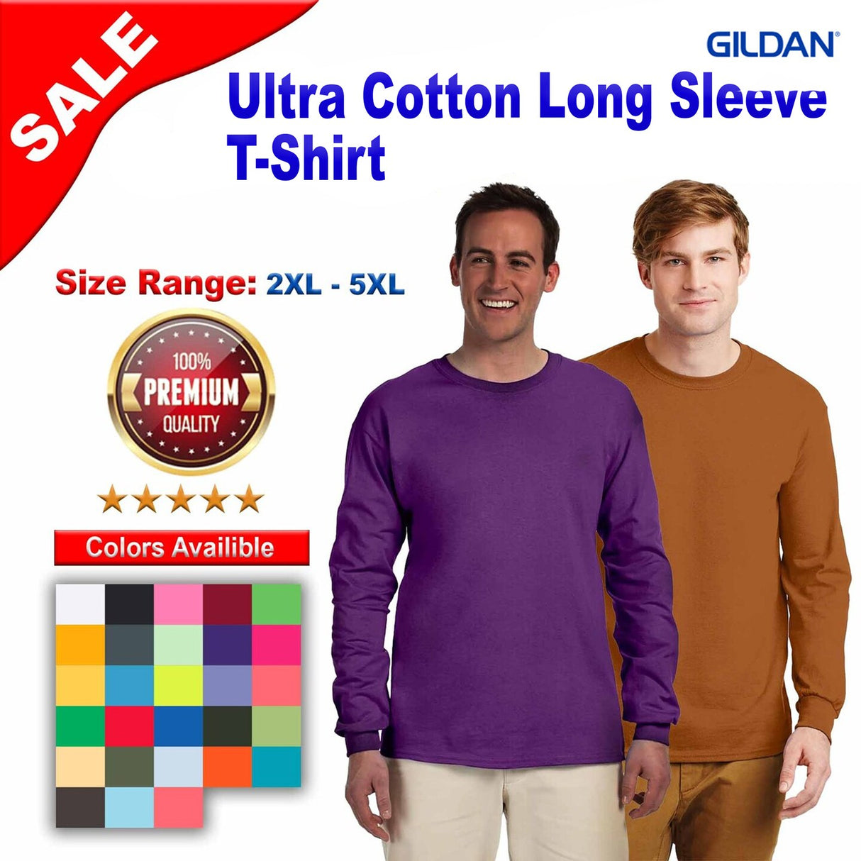 Gildan® Ultra Cotton Crewneck Long Sleeve T-Shirt