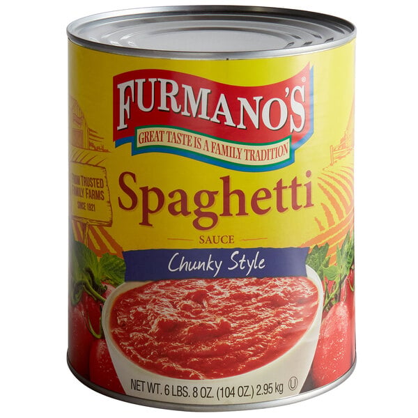 Furmano's #10 Can Premium Chunky Spaghetti Sauce - 6/Case