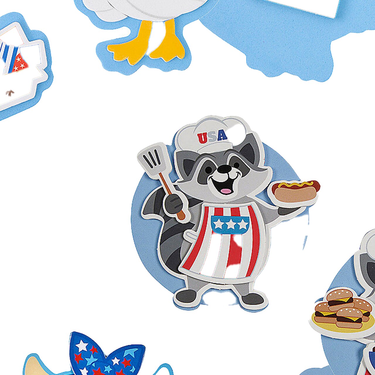 Patriotic 4th of July Animal Magnet Foam Craft Kits Assortment 36 Pieces