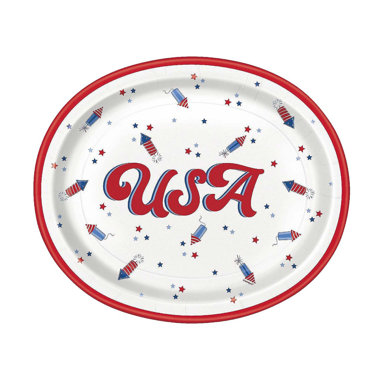 Patriotic USA Oval 12" Plates 8ct