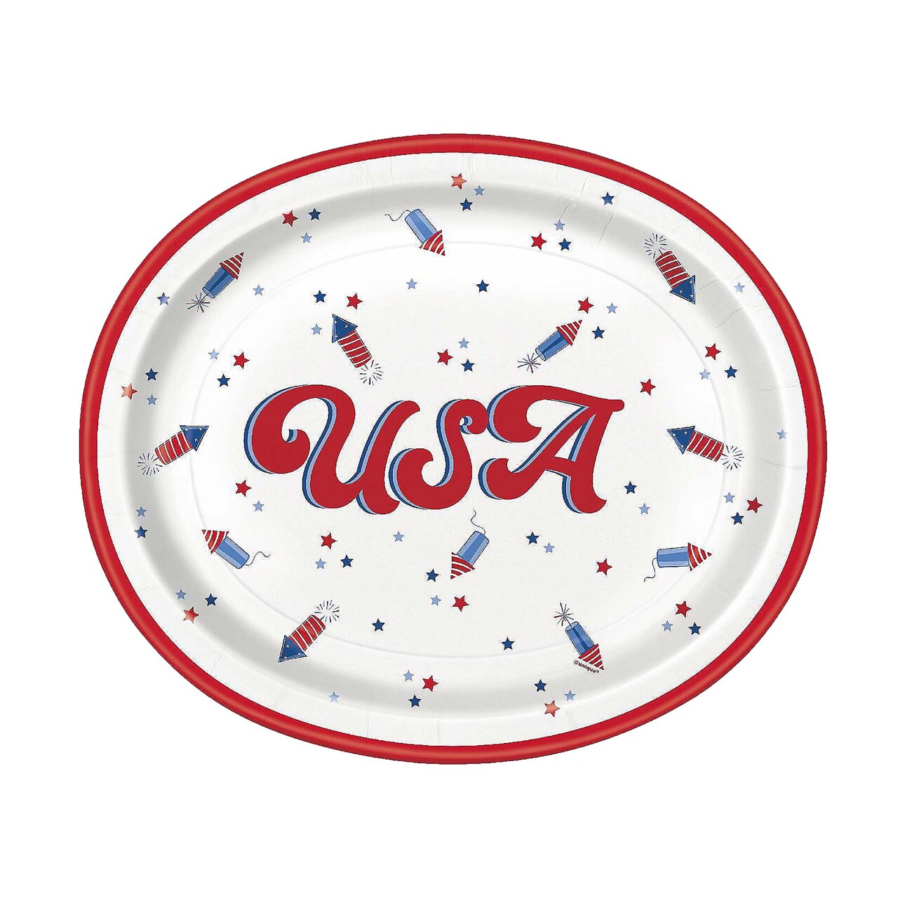 Patriotic USA Oval 12" Plates 8ct