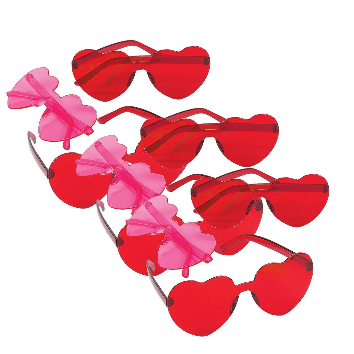 Kids Valentine Rimless Heart Glasses – Pack of 12