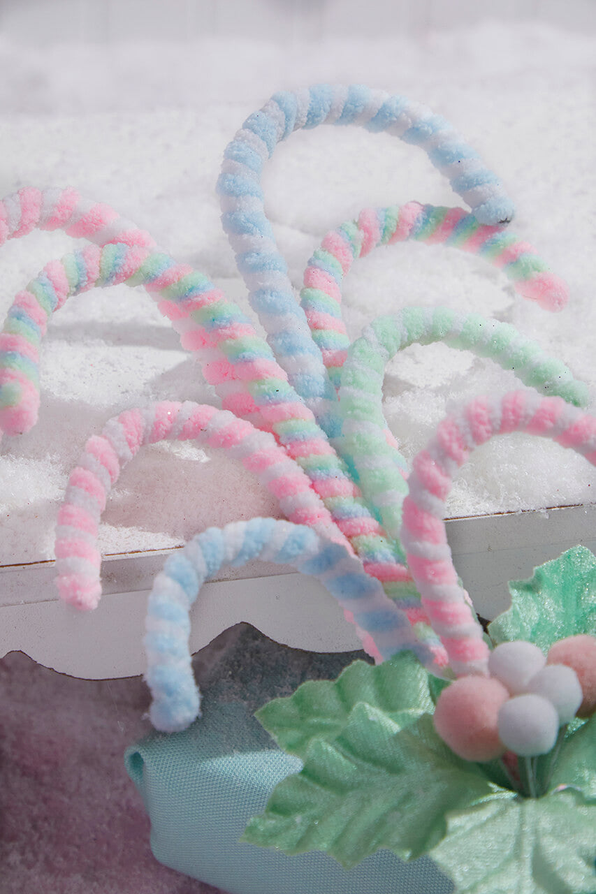 13.5 Inch Pastel Candy Cane Bundle Spray