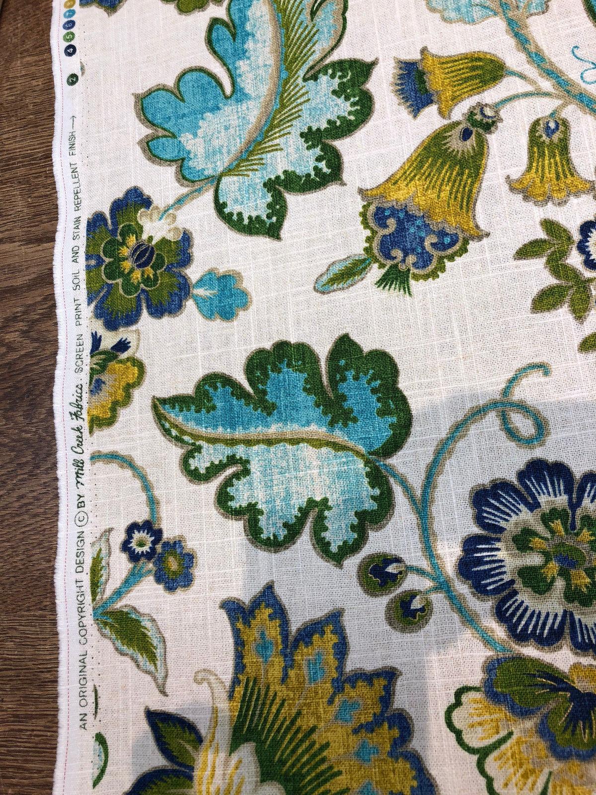 Anu Cliffside Linen Rayon Fabric - Caribbean Jacobean Floral, 54" Width (1 Yard)