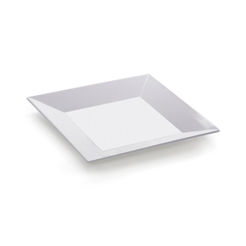 G. E. T. Melamine Plate, Square, Siciliano Series, 14,", White