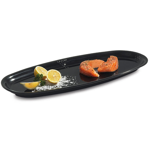 GET Sonoma Series Black Oval Melamine Platter, 24" x 10.25"