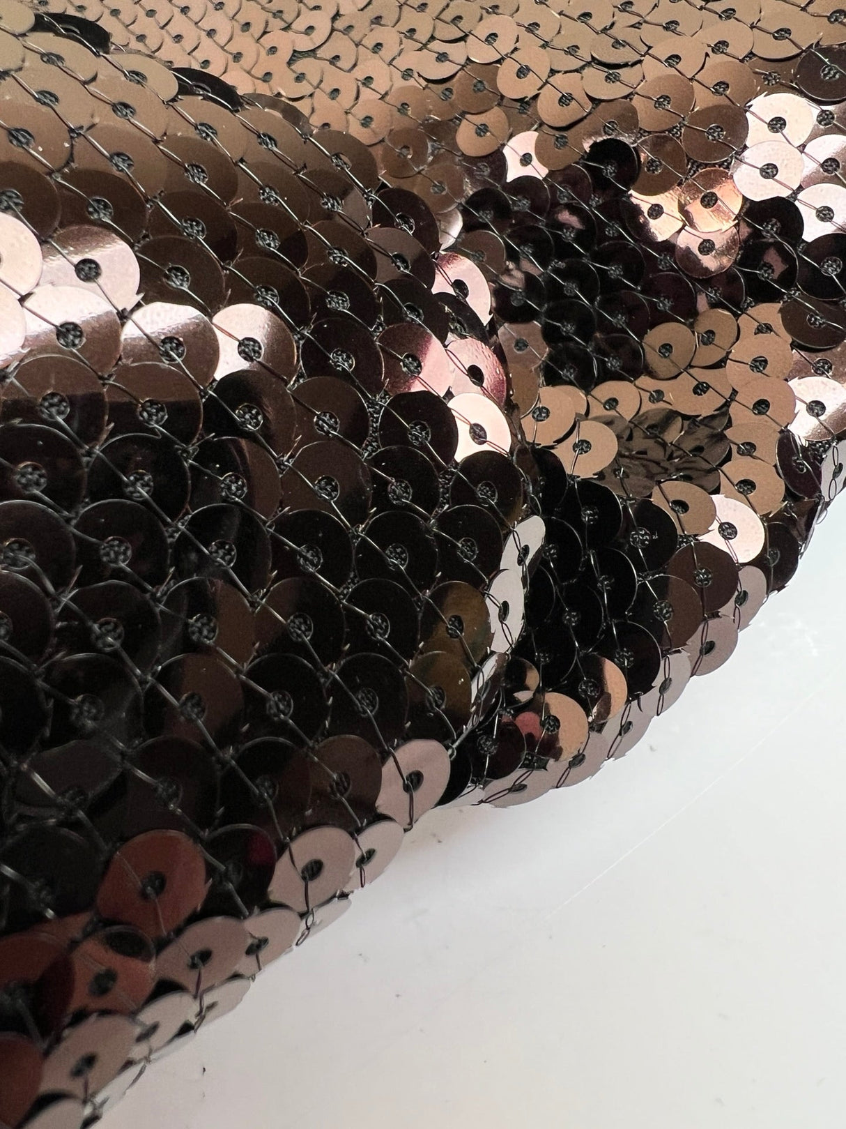 Sequined Brown Black Knitted Fabric