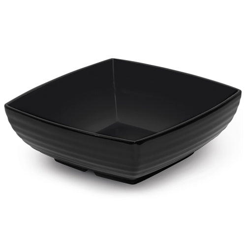 G. E. T. Melamine Bowl, Square, Milano Series, 2.5 qt., 9" x 2.75" Deep - Case Of 12, Black