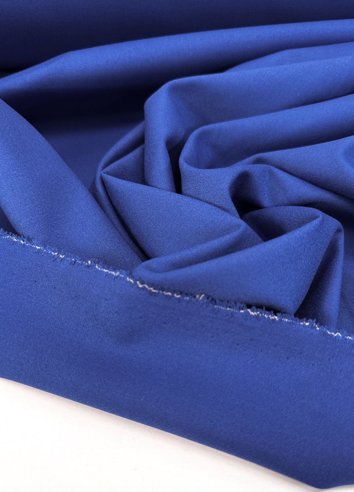 Blue Polyester Viscose Knitted Fabric