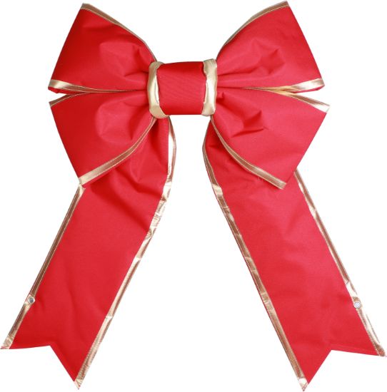 18" Red Canvas Bow w/Gold Trim