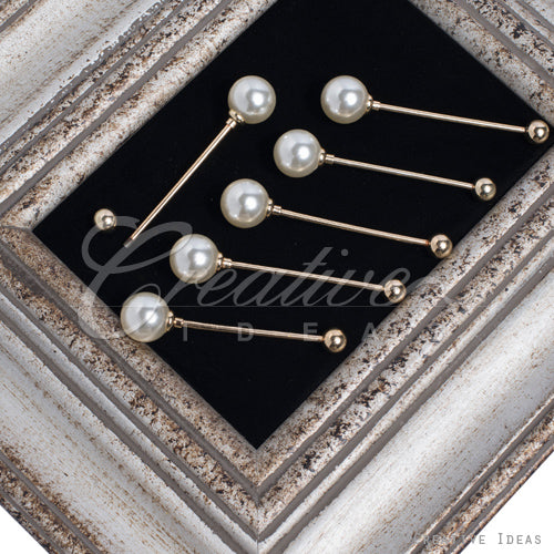 18Mm Pearl Stick-6 Pcs (White)