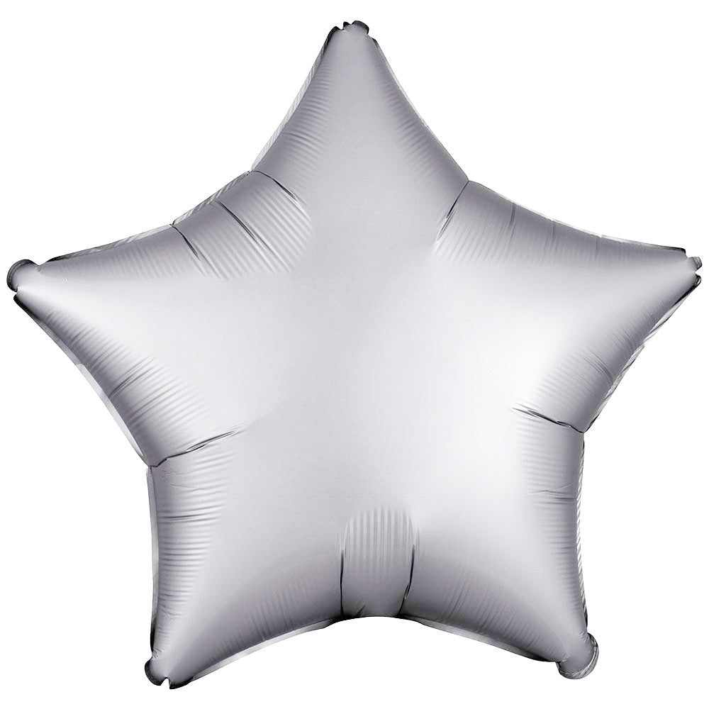 Star Foil Balloon - Satin Luxe Platinum