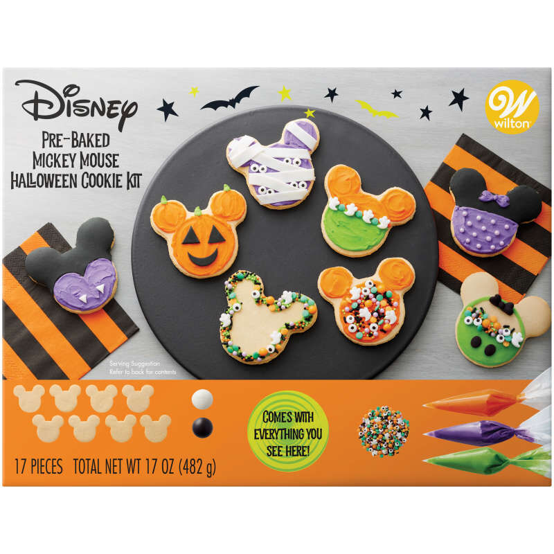 Wilton Disney Pre-Baked Mickey Mouse Halloween Cookie Decorating Kit, 17-Piece