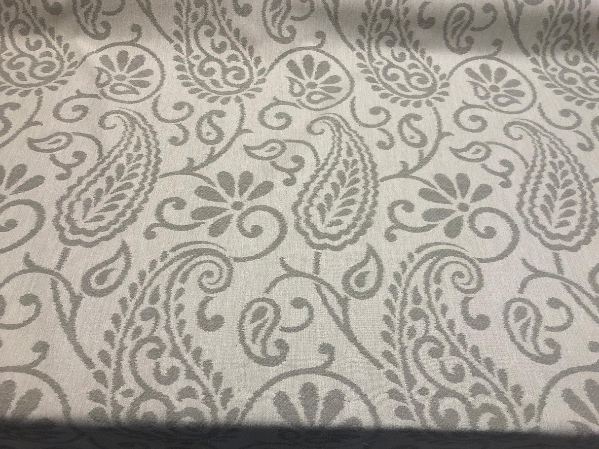 Paisley Patina Noble Linen Cotton Fabric - Paisley Pattern, Upholstery Drapery Fabric, 24.5" Vertical Repeat, 14" Horizontal Repeat (1 Yard)