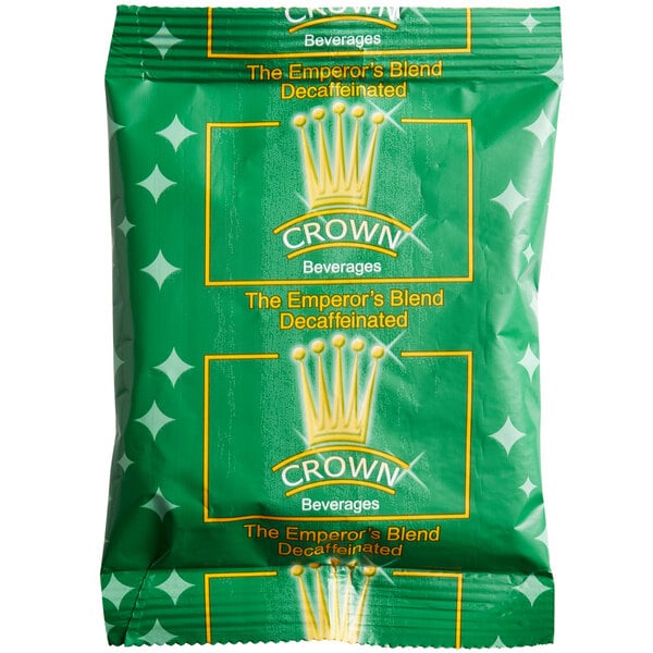 Crown Beverages Emperor's Blend Decaf Coffee Packet 2 oz. - 80/Case