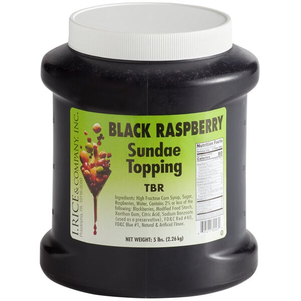 I. Rice Black Raspberry Dessert / Sundae Topping 1/2 Gallon - 6/Case