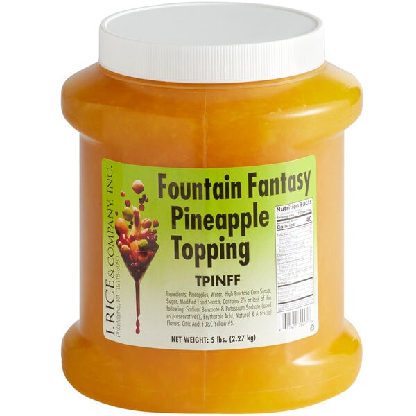 I. Rice Pineapple Dessert / Sundae Topping 1/2 Gallon - 6/Case