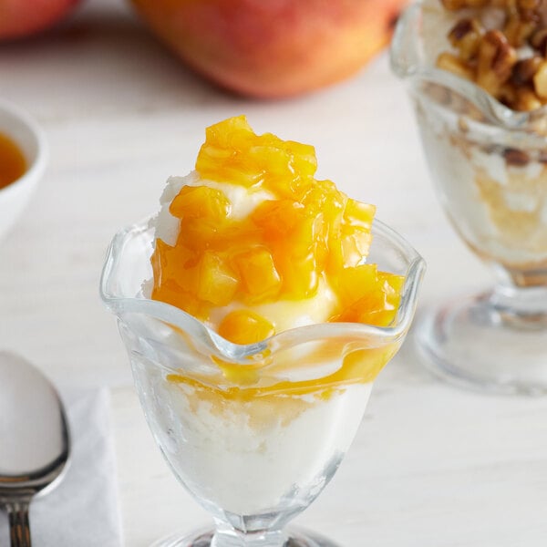 I. Rice Georgia Peach Dessert / Sundae Topping 1/2 Gallon - 6/Case