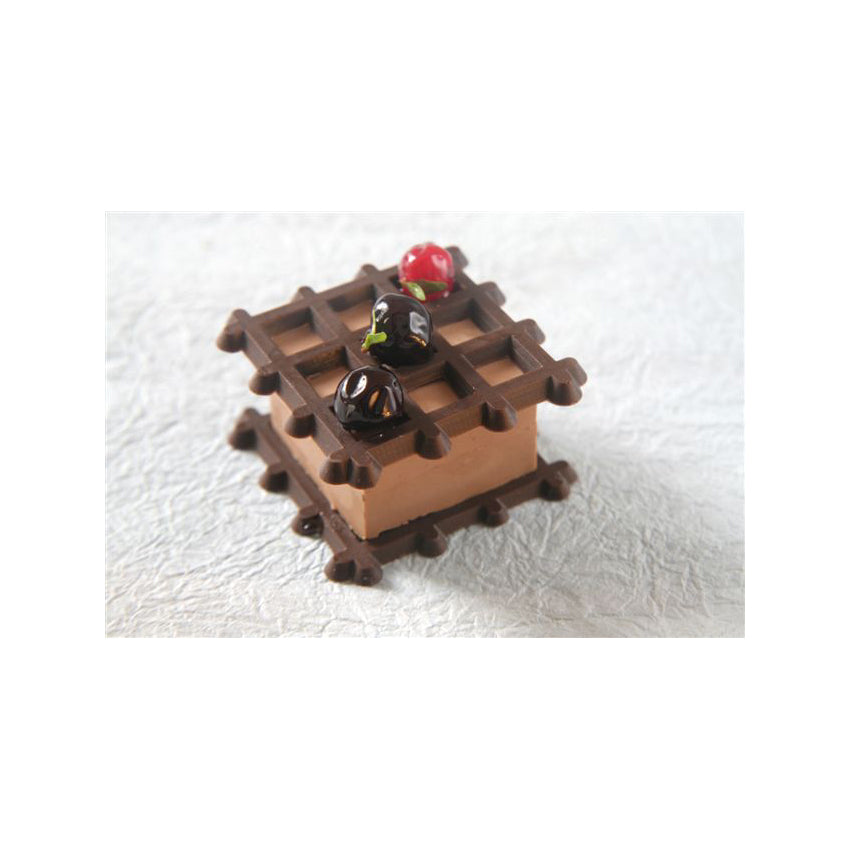 Flexible Chocolate Mold: Waffle, 50mm: 6 Cavites