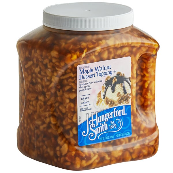 J. Hungerford Smith 115 oz. Maple Walnut Dessert Topping - 3/Case