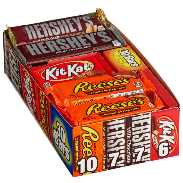 HERSHEY'S Chocolate Full Size Candy Bar Variety Pack - 30/Box