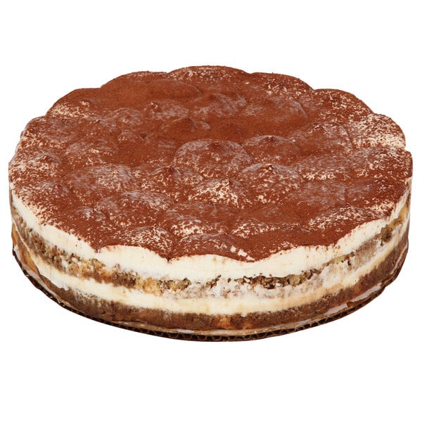 Jon Donaire 10-Slice Pre-Cut Round Tiramisu Moussecake 37.74 oz. - 4/Case