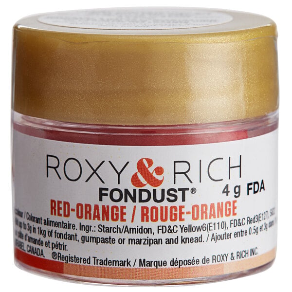 Roxy & Rich 4 Gram Red Orange Fondust Hybrid Food Color