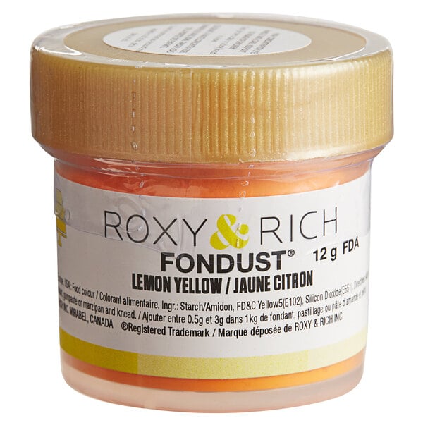 Roxy & Rich 12 Gram Lemon Yellow Fondust Hybrid Food Color