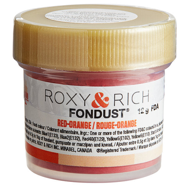 Roxy & Rich 12 Gram Red Orange Fondust Hybrid Food Color