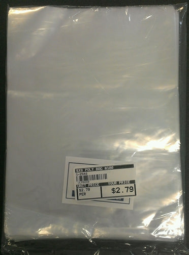 6" x 8" One Mil Poly Bags - 100 Pack
