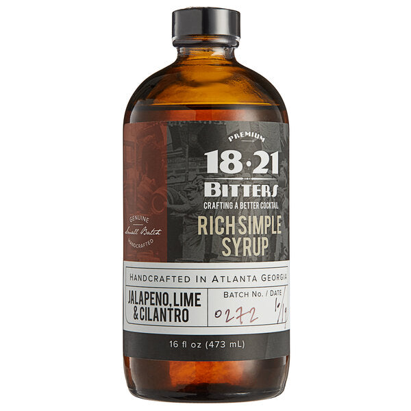 18.21 Bitters 16 fl. oz. Jalapeno, Lime, & Cilantro Concentrated Syrup