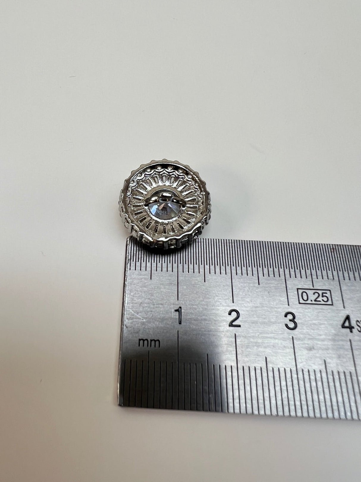 Silver Sewing Notions With Crystals
