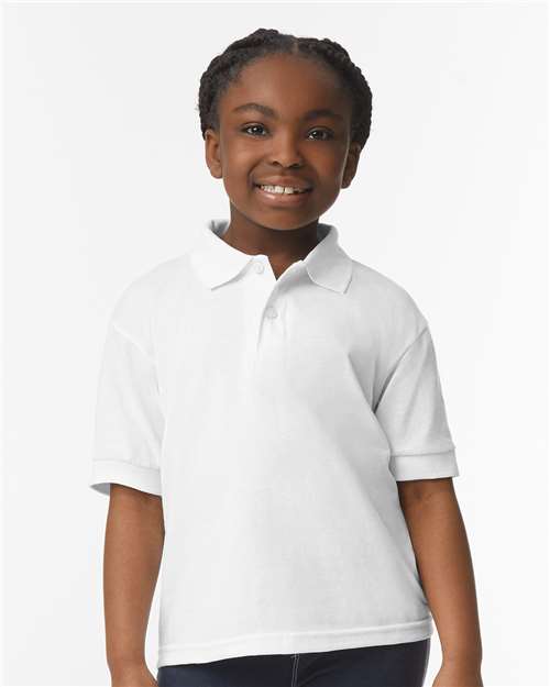 Gildan® Youth DryBlend Jersey Polo Fabric Moisture Wicking Cotton Polyester Knit Material
